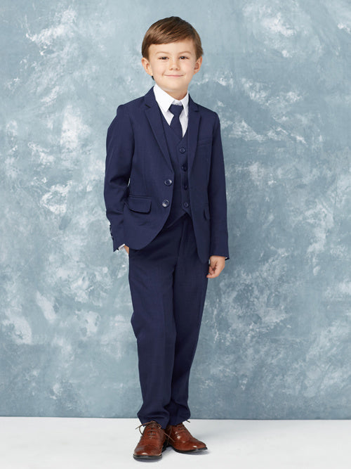 Jewels & Gents Navy Blue Slim Fit 5 piece Suit