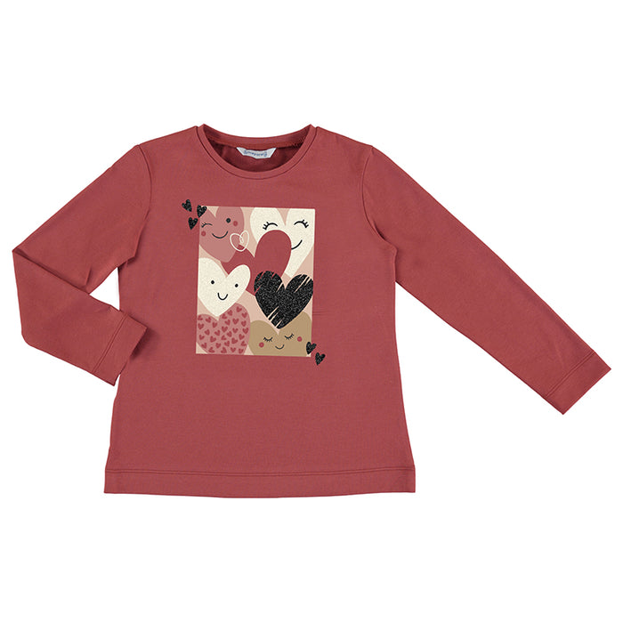 Rosy Red Hearts LS Tee & Leggings Set