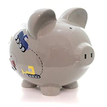 Gray Construction Piggy Bank