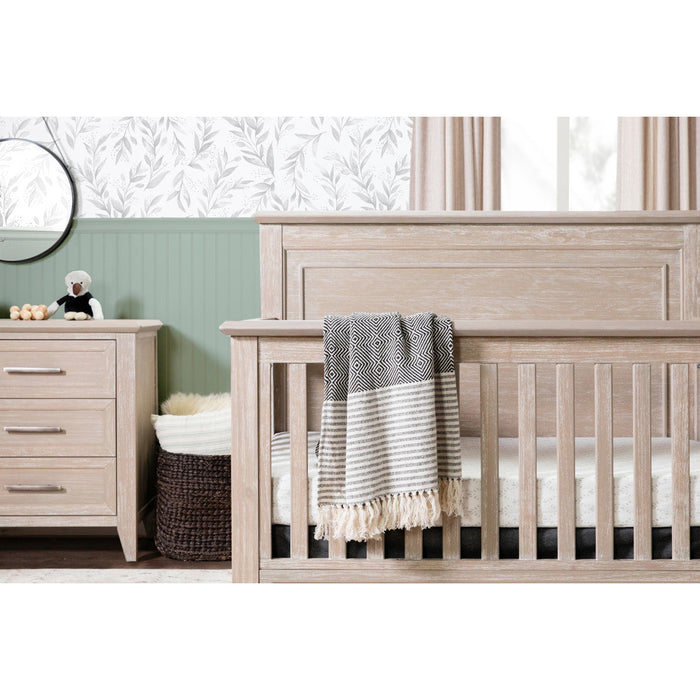 Monogram Beckett Rustic 4-in-1 Convertible Flat Top Crib - Sandbar