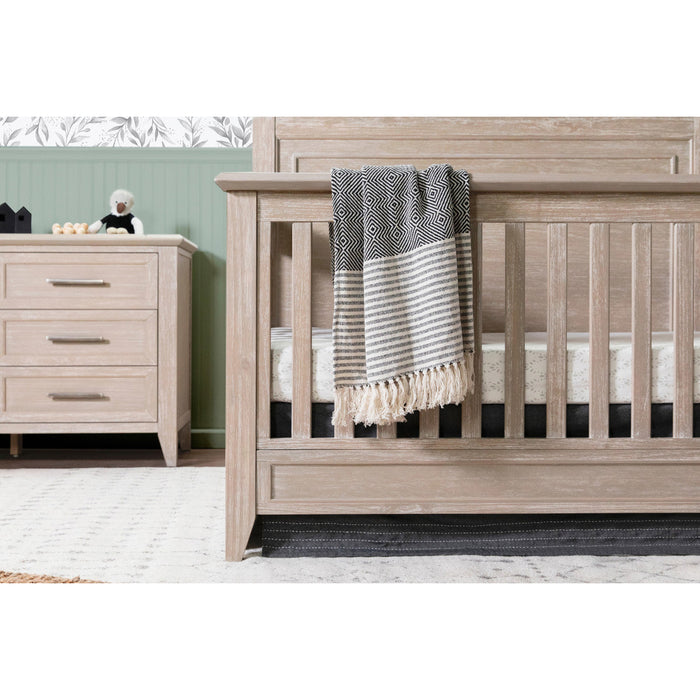 Monogram Beckett Rustic 4-in-1 Convertible Flat Top Crib - Sandbar