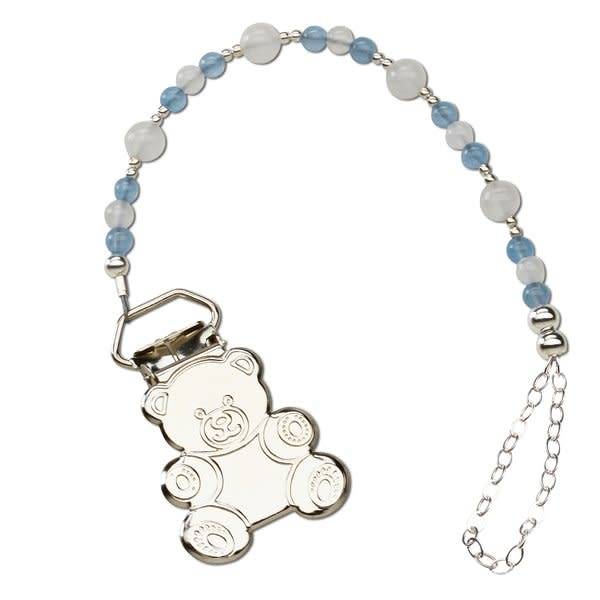 Sterling Silver Teddy Bear Binky Clip