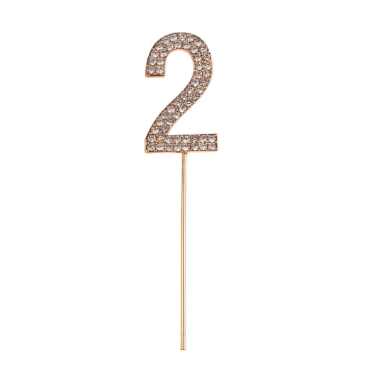 Rhinestone Number Cake Toppers