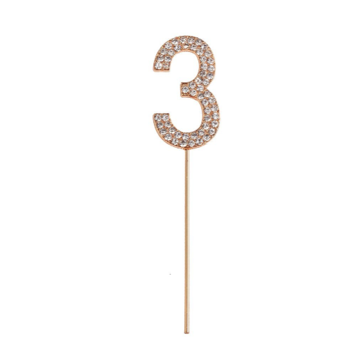 Rhinestone Number Cake Toppers