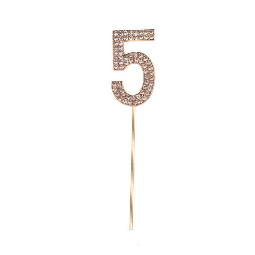 Rhinestone Number Cake Toppers