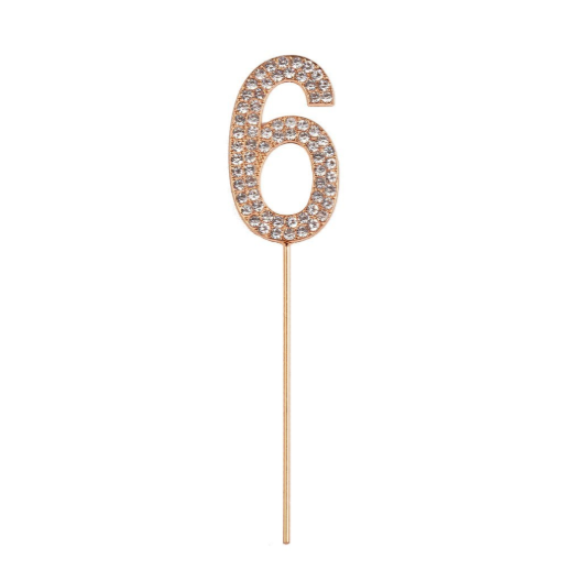 Rhinestone Number Cake Toppers