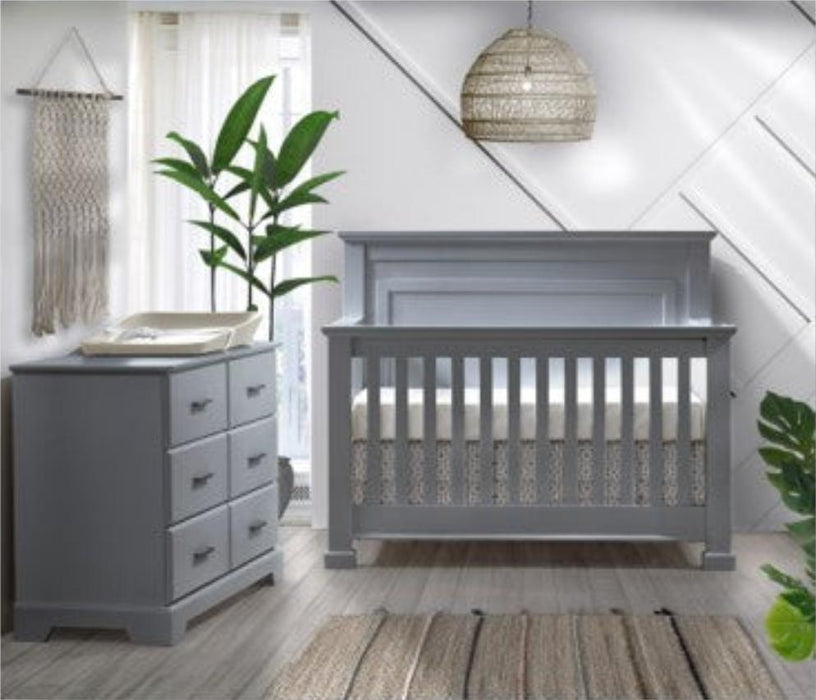 Natart Taylor Convertible Crib- Elephant Gray