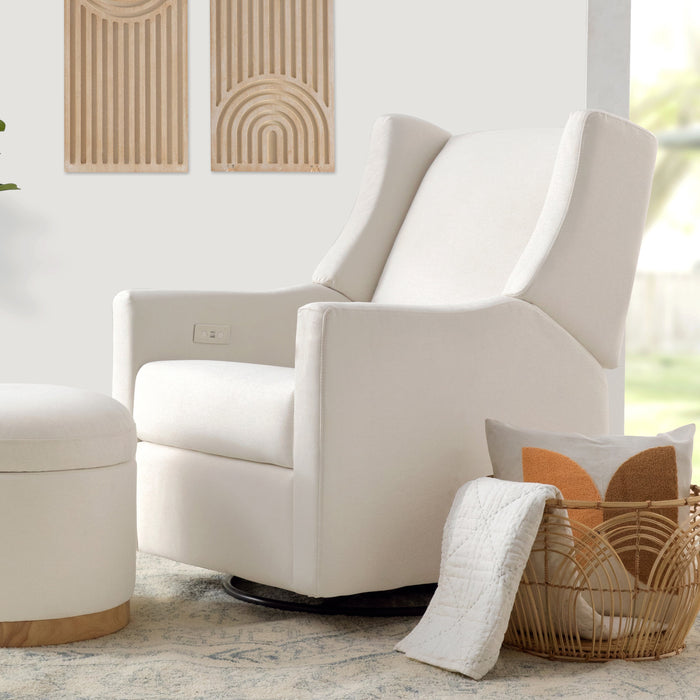 Babyletto Kiwi Electronic Recliner and Swivel Glider in Eco-Performance Fabric with USB port | Water Repellent & Stain Resistant