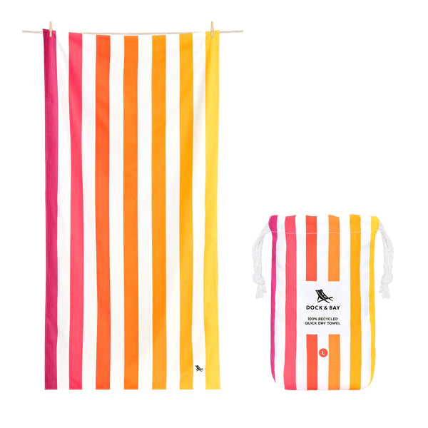 Dock & Bay Quick Dry Towel- Cabana Peach Sunrise