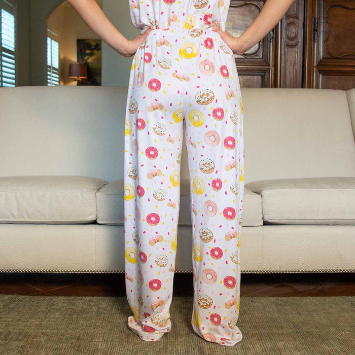 Pink Donuts Womens Loungewear 2-piece Set