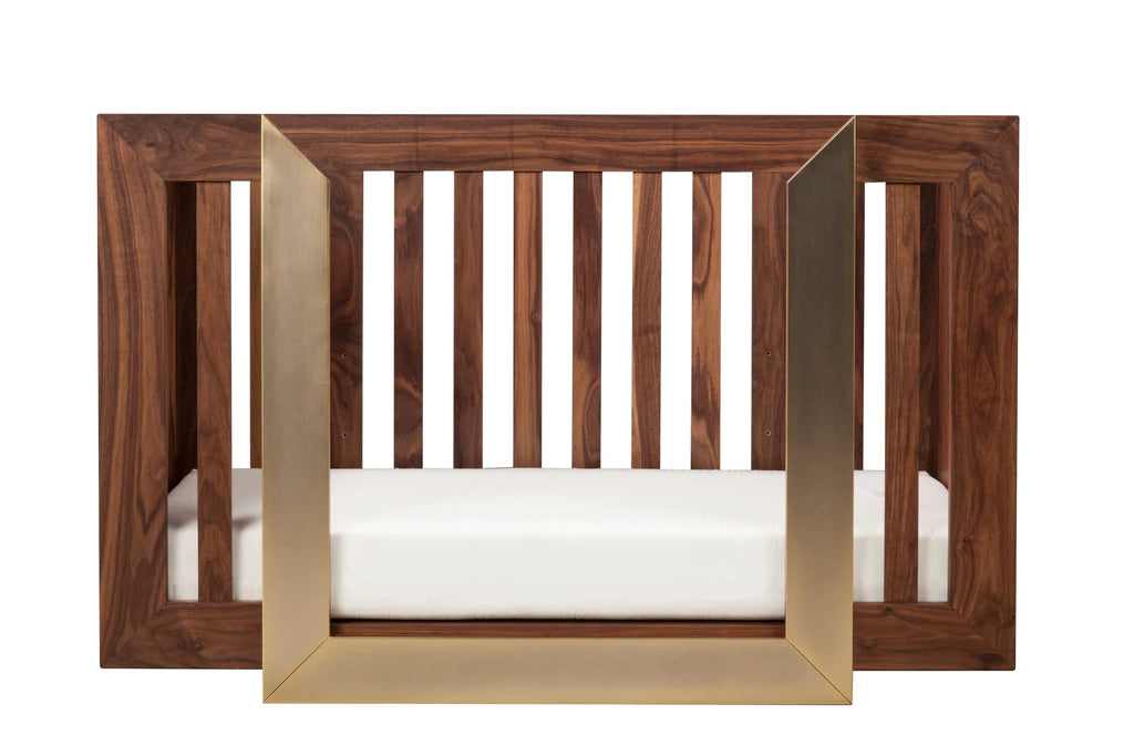 Nursery Works Lydian Crib in Walnut Finish With 24k Gold