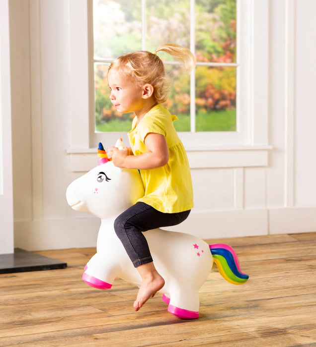 Bouncy Inflatable Animal Jump-Along- Unicorn