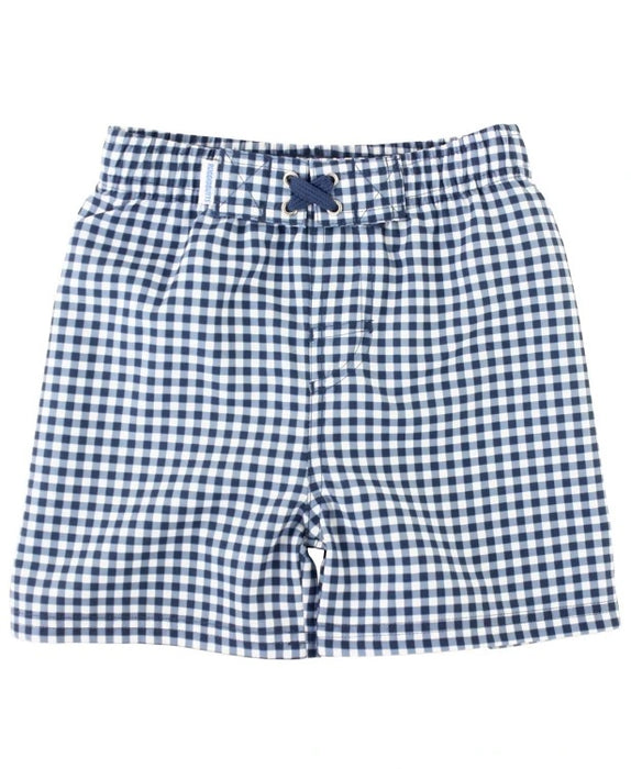 Ruggedbutts Kids Navy Gingham Swim Trunks