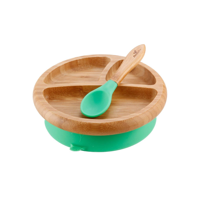 Avanchy Bamboo Suction Plate + Spoon