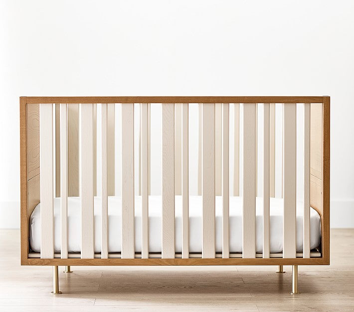 Nursery Works Novella Crib w/Toddler Bed Conversion Kit in Stained Ash/Ivory