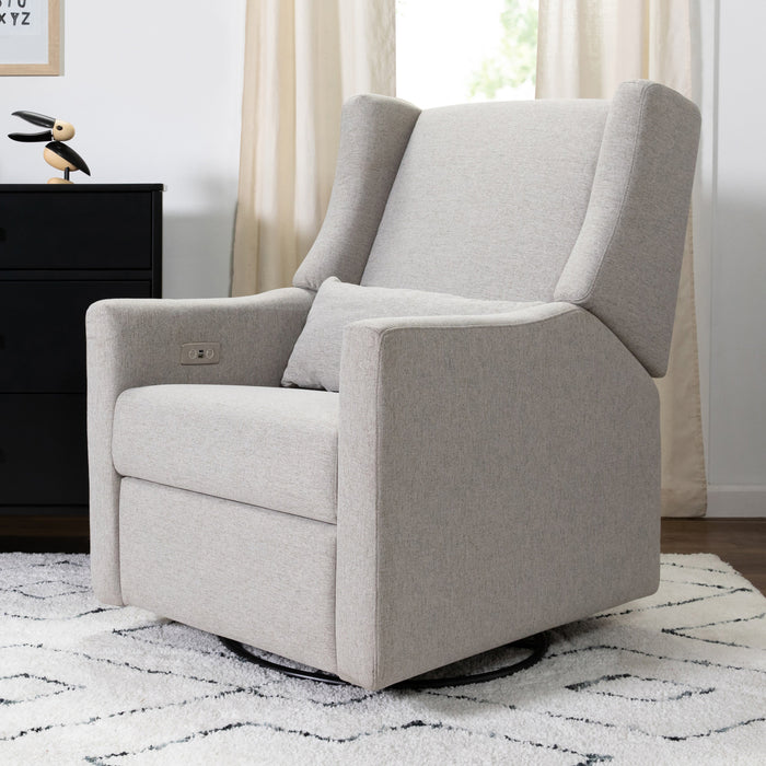 Babyletto Kiwi Electronic Recliner and Swivel Glider in Eco-Performance Fabric with USB port | Water Repellent & Stain Resistant