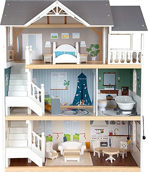 Iconic Wooden Doll House Complete Playset