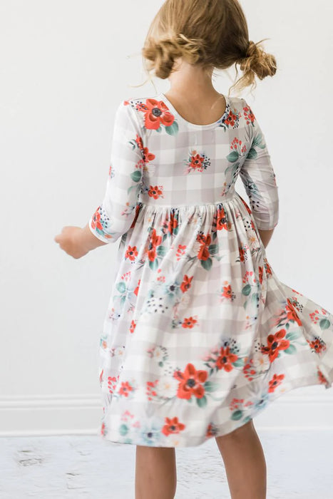 Mila & Rose Gingham Floral Twirl Dress