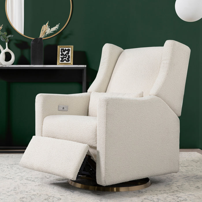 Babyletto Kiwi Electronic Recliner and Swivel Glider in Boucle with USB port