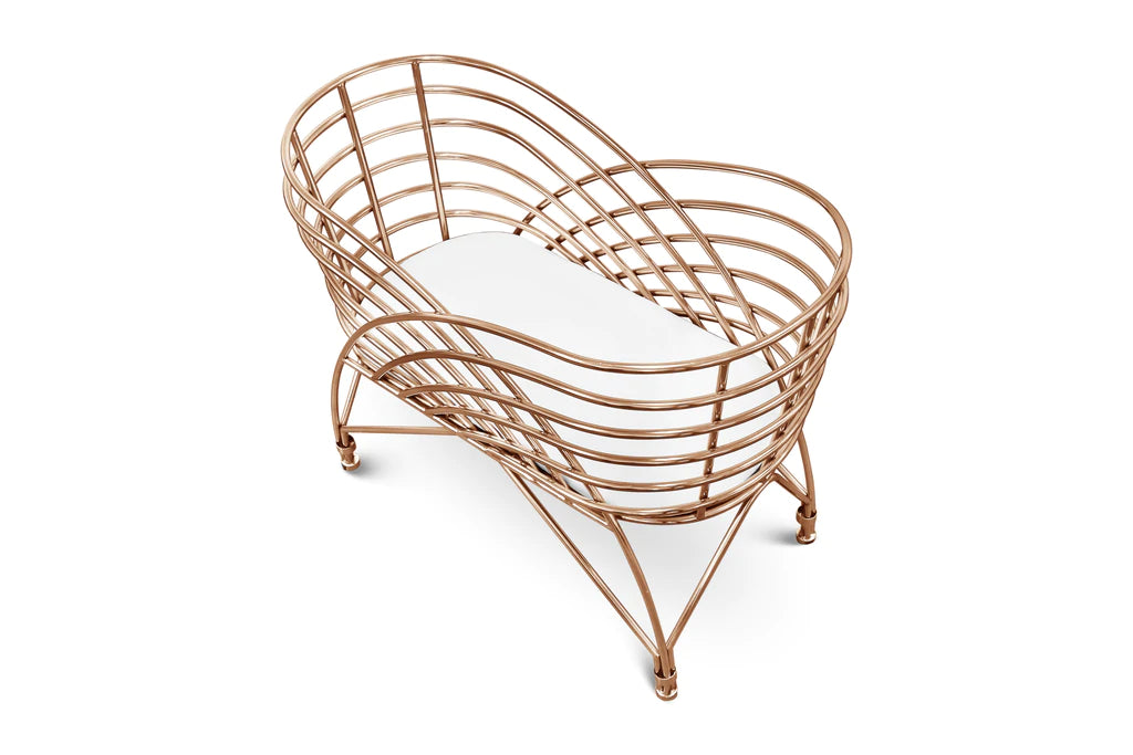 Nursery Works Aura Metal Bassinet in Rose Gold