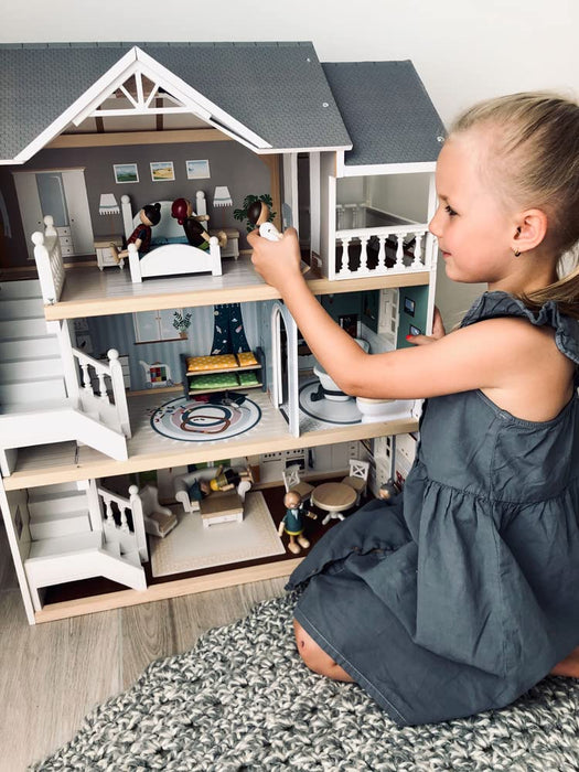 Iconic Wooden Doll House Complete Playset