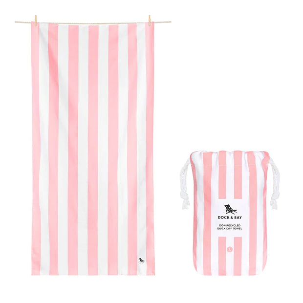 Dock & Bay Quick Dry Towel- Cabana Malibu Pink