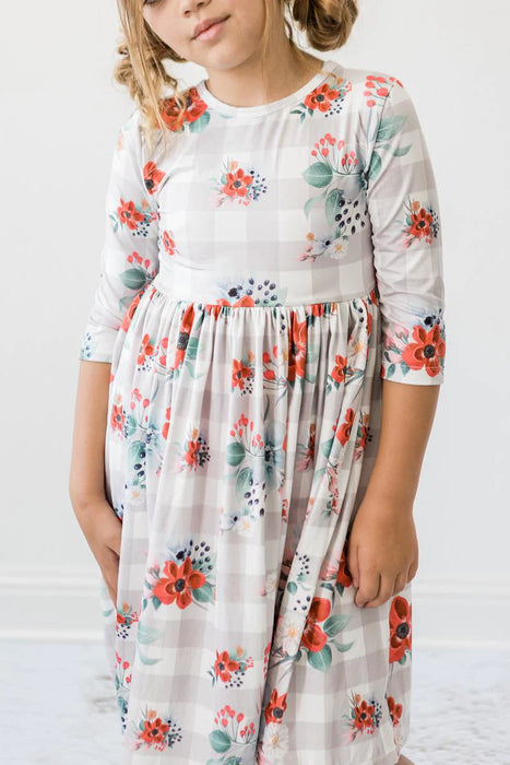 Mila & Rose Gingham Floral Twirl Dress