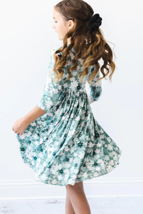 Mila & Rose Forest Flowers 3/4 Sleeve Pocket Twirl Dress