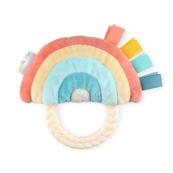 Itzy Ritzy Rattle Pal Plush with Teether- Rainbow