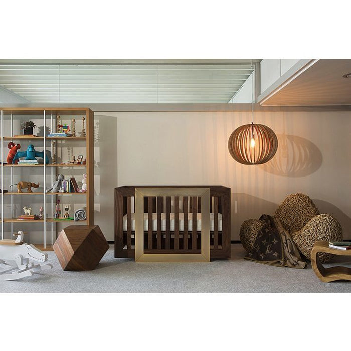 Nursery Works Lydian Crib in Walnut Finish With 24k Gold