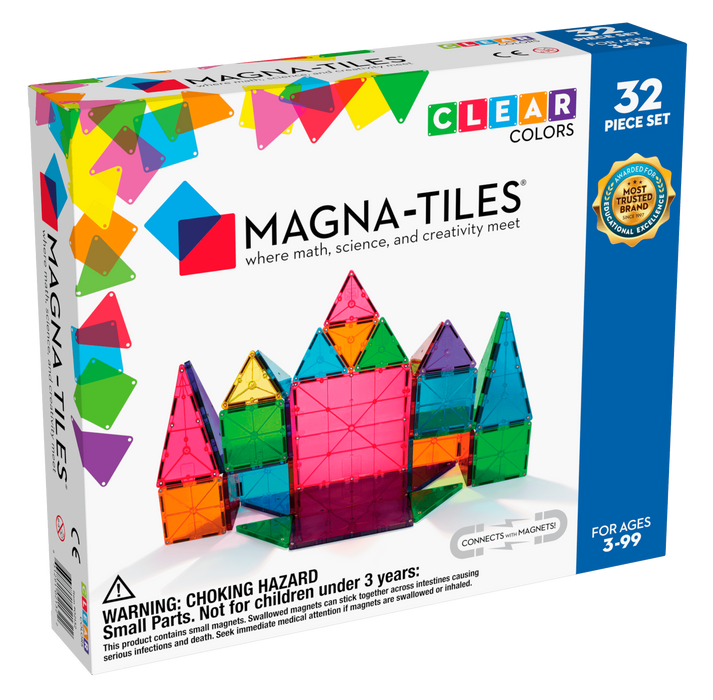 Magna-Tiles Clear Colors 32 Piece Set