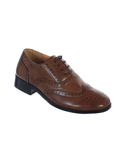 Tip Top Kids Boys Dress Shoe- Saddle Brown S122