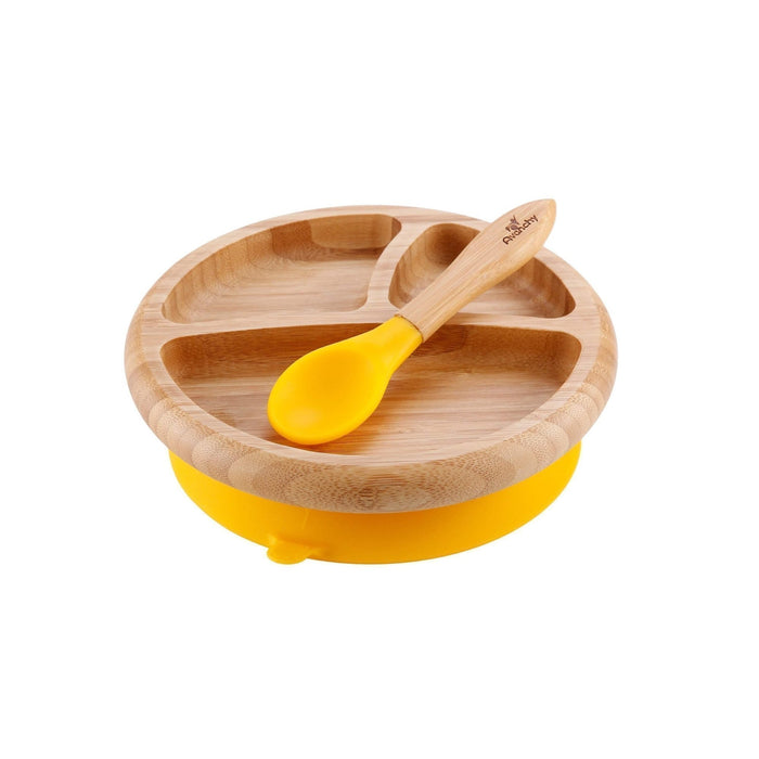 Avanchy Bamboo Suction Plate + Spoon