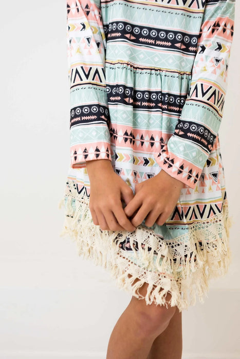 Mila & Rose Tribal Boho Fringe Dress