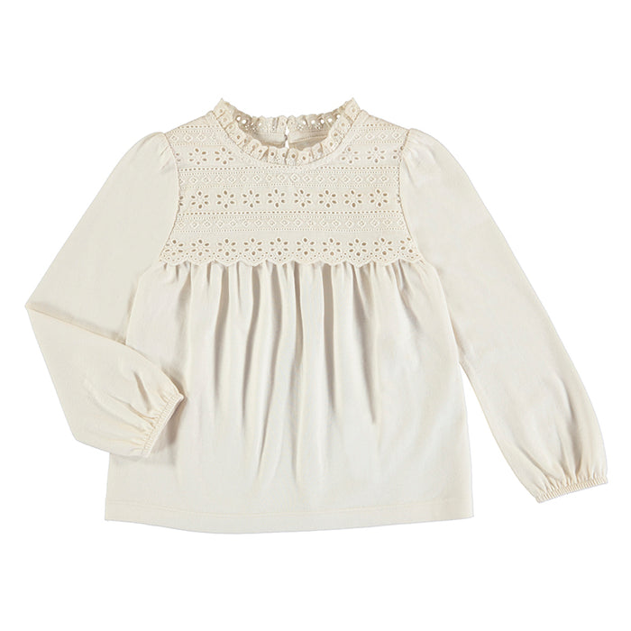 Boho Cream Crochet Long Sleeved Top