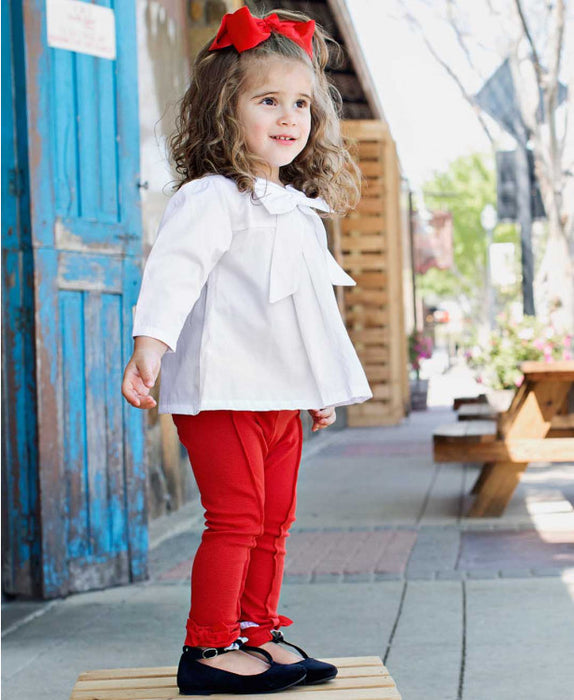 Rufflebutts White Sateen Bow Top